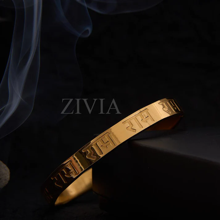 Premium Gold RAM Engraved Kada for Men